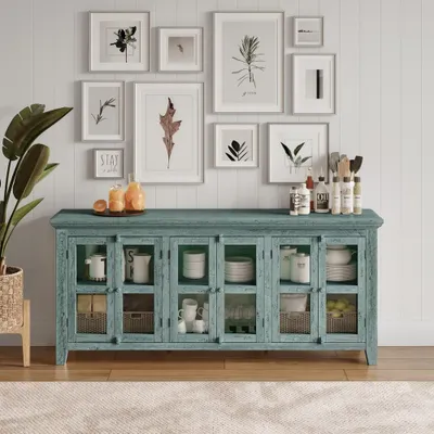 Produktbild von Avola AV1615-7032 Rustikale Kommode, Holz, 178x38x81,5 cm