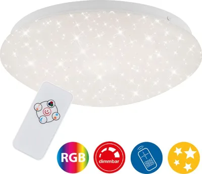 Produktbild von LED Deckenleuchte Dimmbar RGB Fernbedienung 10W weiß Metall-Kunststoff Briloner