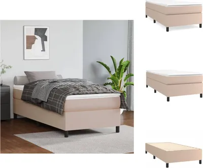 Obrázok produktu pre vidaXL Box spring bed cappuccino-brown 80x200 cm Imitácia kože - Postele a rámy postelí