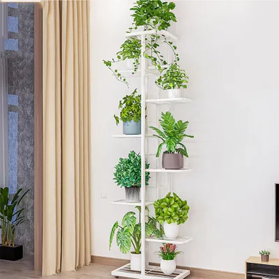 Zdjęcie produktu dla Pflanzenständer Blumenständer Metall Weiß/Grün
