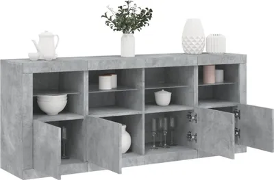 Obrázek produktu pro vidaXL Příborník s LED světly betonově šedý 163x37x67 cm