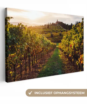 Obrázek produktu pro OneMillionCanvasses® Malba na plátně Nástěnná malba na plátně - Toskánsko - Krajina - Vinice - 150x100cm