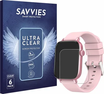 Produktbild von 6x Für Ombar Smartwatch 1.9" Schutzfolie Savvies Displayschutz Display Schutz Folie Klar Transparent