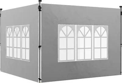 Obrázek produktu pro Boční stěny stanu – 2 panely – s oknem – 295 x 195 cm – oxfordská tkanina – světle šedá