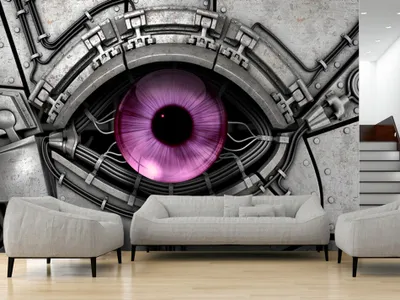 Produktbild von Vlies Fototapete 400x280 cm Tapeten Wandtapete XXL Auge Roboter f-A-0358-a-d