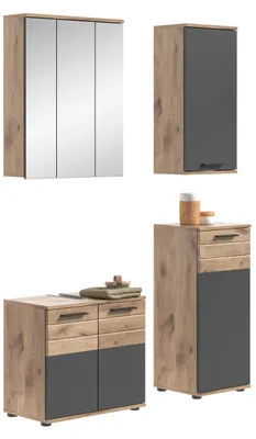 Produktbild von Mason Badmöbelset M4 Grau, Eiche Nachbildung.
