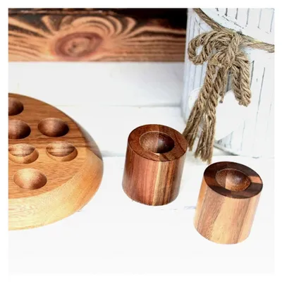 Produktbild von Set aus runden Holzeierbechern Wood Line ®
