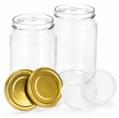 Gläser mit Deckel, 1,96 l, breite Öffnung, luftdicht, Glas