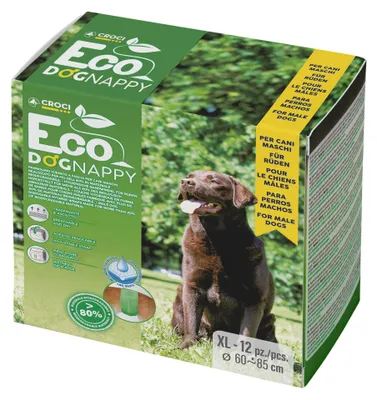 Produktbild von Croci Eco Hundewindel – biologisch abbaubare Windeln für Rüden, 12 Stück, Größe XL, 60–85 cm