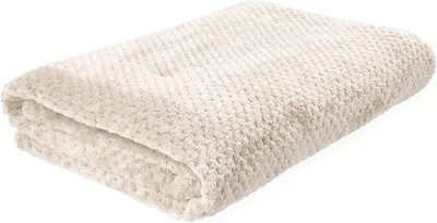 Produktbild von Kuscheldecke 1, Stuckstruktur, Flauschig Warm, 150 x 200 cm, Beige Sofadecke Bettdecke Tagesdecke