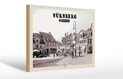 Produktbild von Holzschild Städte Nürnberg Wöhrd Altstadt 30x20cm