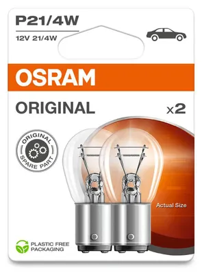 Obrázok produktu pre OSRAM ORIGINAL P21/4W BAZ15d 12 V/21-4 W (blistrov balenie po 2 kusoch)