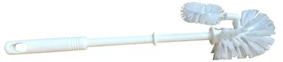 Productafbeelding van Witte toiletborstel met randreiniger, 36 cm lang, diameter borstelkop 7,5 cm