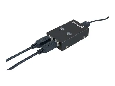Obrázok produktu pre Manhattan 2-portový prepínač USB 2.0, 1 x port USB-A na 2 x port USB-B, automatická detekcia, prepínanie pomocou klávesovej skratky alebo stlačením tlačidla na zariadení