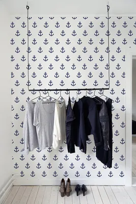 Produktbild von Coloray Fototapete 290x290 cm An Einer Wand Latex Latextapete - Anchors Sailor Theme.