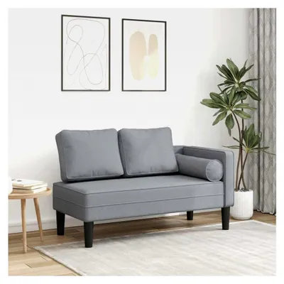 Produktbild von Chaiselongue mit Kissen in Hellgrau aus Stoff