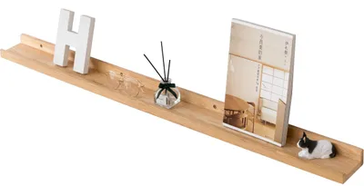 Produktbild von Fotoregal aus Holz, 90 cm breites Regal aus massiver Eiche, schwebendes Regal, Wandregal, Gewürzregal, Ablage, Hängeregal, ideal für Wohnzimmer, Schlafzimmer, Badezimmer