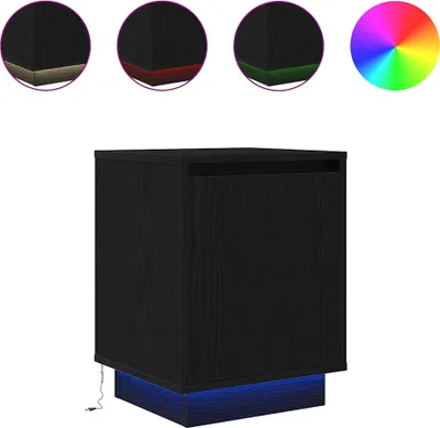 Immagine prodotto di Comodino con Luci LED Nero 38x34x50 cm
