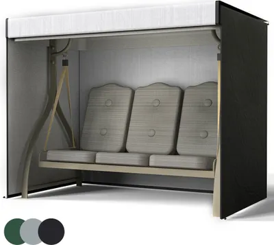 Produktbild von Hollywoodschaukel Abdeckung 3 Sitzer Strandkorb Schutzhülle Winterfest 210D Oxford für Gartenschaukel Schaukelbank (Schwarz 220x125x170cm)