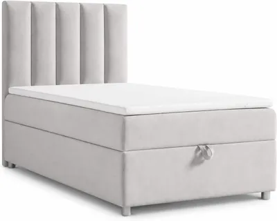 Produktbild von Best for Home Boxspringbett mit Bettkasten Trinity K10-SINGLE 100x200 Bonellfederkern inkl. Topper - Silber