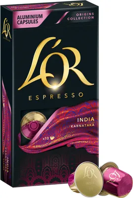Immagine prodotto di Capsule di caffè L'OR Espresso India Karnataka, 1 confezione da 10 capsule compatibili con Nespresso®*, da 5,2 g ciascuna