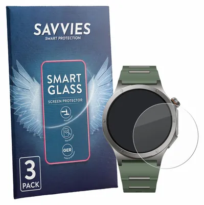 Produktbild von 3x Savvies Schutzglas Folie für OnePlus Watch 4 9H Panzer Schutzfolie Glas Displayschutz klar transparent