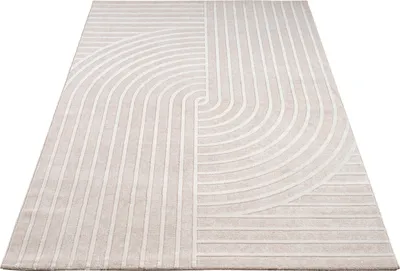 Image de Tapis salon à poils courts scandinave bohème détails brillants 3D Soft Uni crème Dimensions 230 x 320 cm
