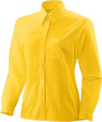 Produktbild von Damen-Bluse, langarm, Kentkragen, tailliert, gelb, Größe 42  : gelb : 60% Baumwolle 40% Polyester 120 g/m² : 42