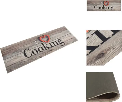 Immagine prodotto di vidaXL Tappeto da cucina lavabile Grigio cucina 60x180 cm velluto - Tappeti per pavimenti