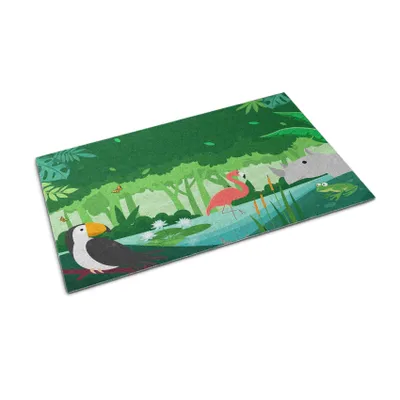 Immagine prodotto di Tappetino per l'ingresso - Sottotappeto per raccogliere lo sporco - Tappetino antiscivolo per interni ed esterni - 60x40 cm - Motivi con animali esotici
