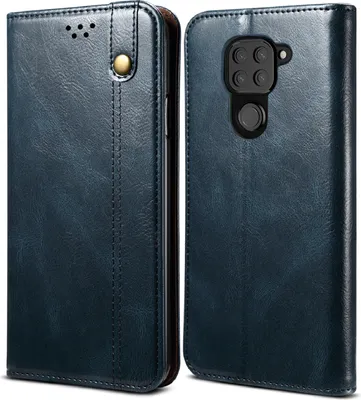 Produktbild von Redmi Note 9 Hülle, LaimTop Leder Flip Brieftasche Schutzhülle für Xiaomi Redmi Note 9 Blau