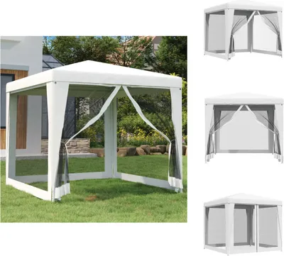 Obrázek produktu pro vidaXL Párty stan se 4 bočními stěnami ze síťoviny 2,5 x 2,5 m bílý - Pavilony a párty stany