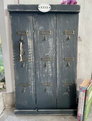 Produktbild von Landhaus Schlüsselbrett, schwarz Shabby antique chic Handgefertigt