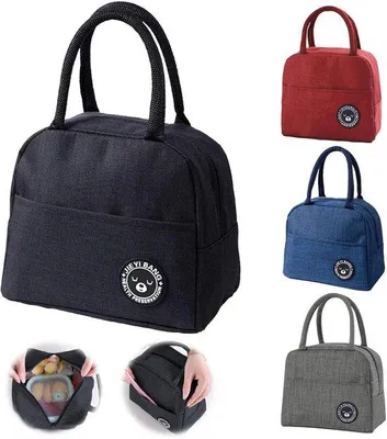 Produktbild von Isolierende Picknicktas für Frauen, Erwachsene, Studenten und Kinder, kleine opvougbare Kühltasche für Schule und Arbeit, für Frauen und Mädchen (Schwarz)