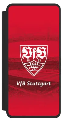 Produktbild von NIVOCASE Klapphülle für Samsung Galaxy S26 Ultra  Handyhülle aus Kunst Leder NIVOflip schwarz Offizielles Lizenzprodukt Stadion VfB Stuttgart