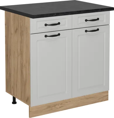 Produktbild von Küchenunterschrank Vicco R-Line Weiß Landhaus 80 cm , AP Anthrazit, Model 53795