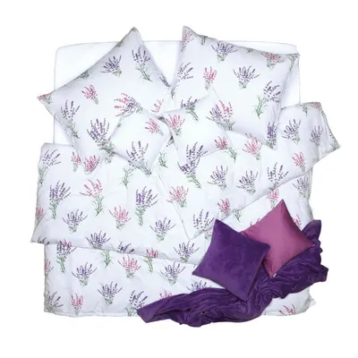 Obrázek produktu pro SCANquilt povlečení KREP levandule bílofialová 100% bavlna 140 x 200/70 x 90 cm