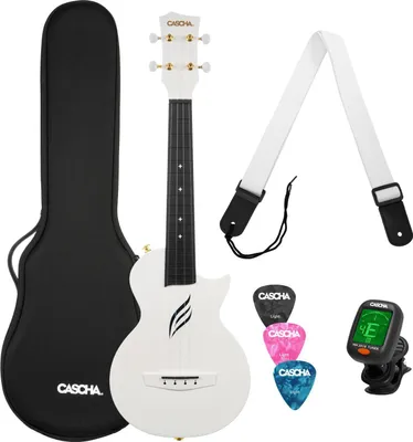 Produktbild von Cascha Carbon Fibre Set White Konzert-Ukulele