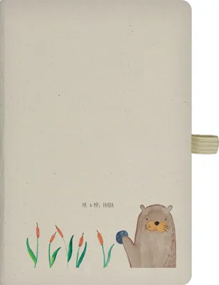 Produktbild von Mr. & Mrs. Panda A5 Heft Otter Stein - Transparent - Geschenk, Pflanzen, Kladde, Seeotter See, Reisetagebuch, notizbuch, Tagebuch, Journal, Grüßen, Hardcover, Neugierig