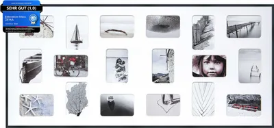 Produktbild von DEHA Design Aluminium Bilderrahmen Tribeca Collage, 109,2x49,5 cm - 18x 10x15 cm, Struktur Schwarz Matt