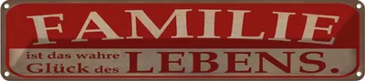 Produktbild von vianmo Blechschild 10x46 cm Familie wahre Glück des Lebens Spruch Zitat