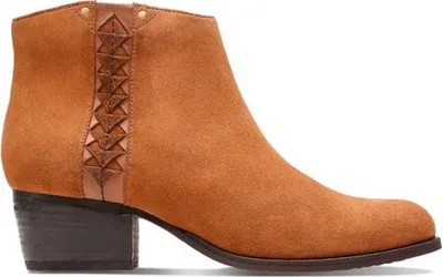 Produktbild von Clarks Women's Maypearl Fawn braune Lederstiefel mit Reißverschluss 35,5