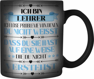 Produktbild von Trendation - Lehrer Geschenk Farbwechsel Zauber-Tasse Abschied Abschiedsgeschenk Grundschullehrer Spruch (Schwarz)