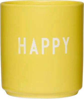 Image de Tasses « Favourite » Happy, jaune, 8,5 x 8 cm, Fashion Colour