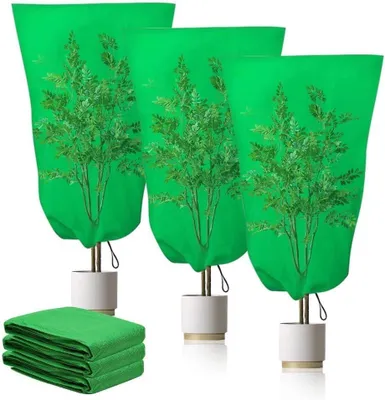 Productafbeelding van Pack van 3 Plantbescherming 80x100 cm, Winterbescherming, Herbruikbare Plantenzak, Tuinaccessoires voor