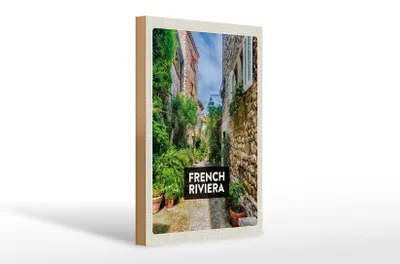 Produktbild von Holzschild Reise 20x30cm French Riviera Altstadt Geschenk