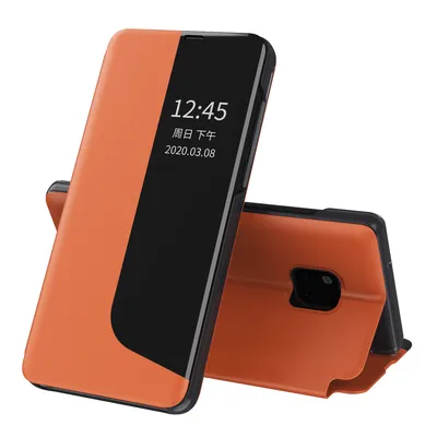 Obrázek produktu pro Pouzdro pro Huawei Mate 20 Pro, Smart View Okénko Flip StojánekPolyuretanKožené Ochranné Pouzdro pro Huawei Mate 20 Pro Pomerančový