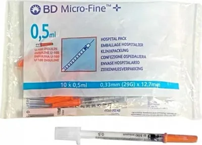 Obrázek produktu pro Bd inzulínová stříkačka microfine 0,5 X 12,7 10 ks.