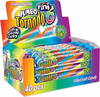 Productafbeelding van Fini Jumbo Tornado, zure smaak, 50g