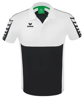 Produktbild von Erima Six Wings Poloshirt Schwarz/Weiß
